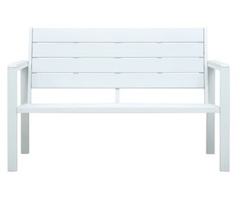 Vrtna klupa 120 cm siva HDPE s izgledom bijela