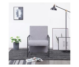 Fotelja, svijetlosiva, tekstilni materijal