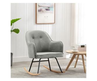 Houpací židle šedá samet