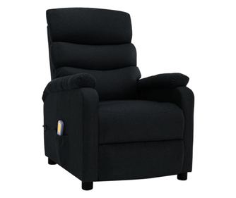 Električna masažna fotelja od tkanine crna