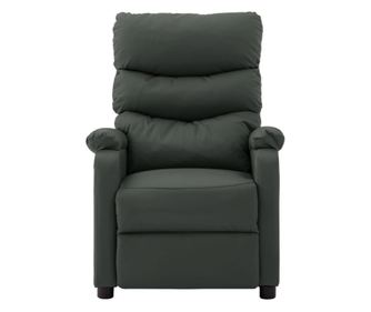 Električni naslanjač sivo umetno usnje