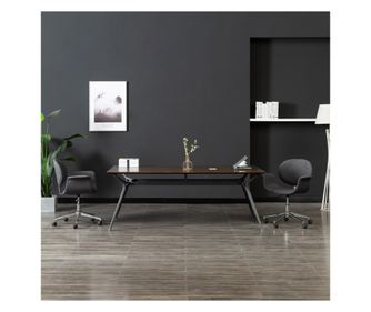 Vrtljiv jedilni stol sivo blago