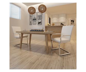 Konzolové jídelní židle 2 ks bílé umělá kůže