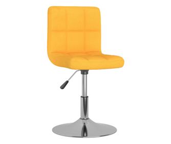 Vrteči jedilni stol, rumen, tekstilni material