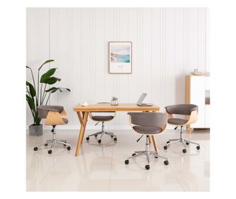 Vrtljivi jedilni stoli 4 kosi taupe blago