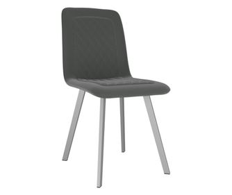 Jedilni stoli 2 kosa siv žamet