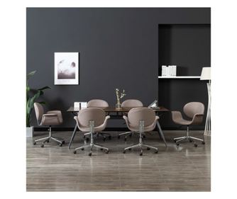 Vrtljivi jedilni stoli 6 kosov taupe blago