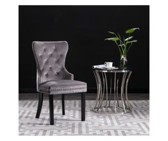 Blagovaonske stolice 4 kom sive baršunaste