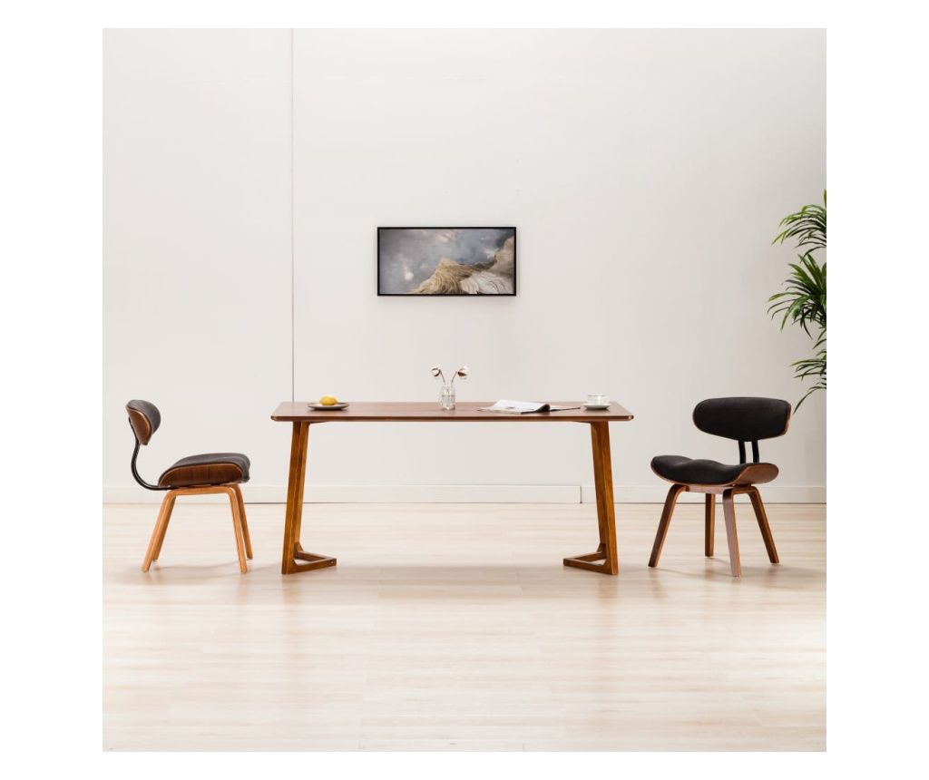 Blagovaonske stolice od savijenog drva i tkanine 2 kom sive 