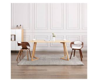 Jedilni stoli 2 kosa ukrivljen les in umetno usnje