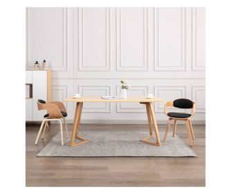 Jedilni stoli 2 kosa ukrivljen les in umetno usnje