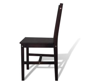 Jedilni stoli 2 kosa temno rjavi iz borovine