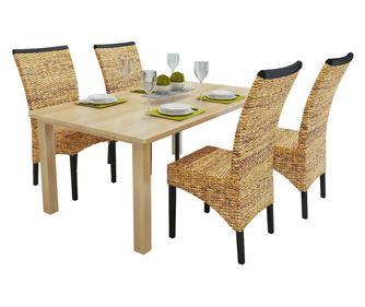 Jedilni stoli 4 kosi abaka in trden mangov les