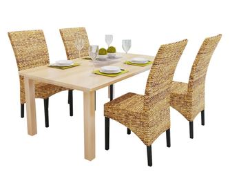 Jedilni stoli 4 kosi abaka in trden mangov les