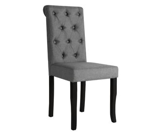 Jedilni stoli 4 kosi temno sivo blago