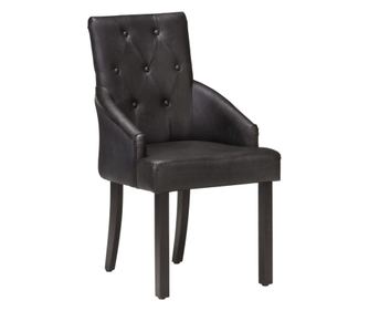 Jedilni stoli 4 kosi črno pravo kozje usnje