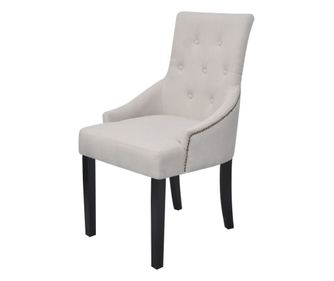 Jedilni stoli 2 kosa kremno sivo blago