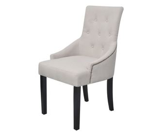 Jídelní židle 4 ks krémově šedé textil