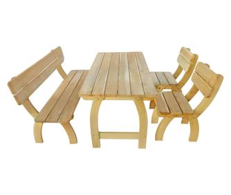 Vanjski set namještaja, 4 dijela, tretirano borovo drvo