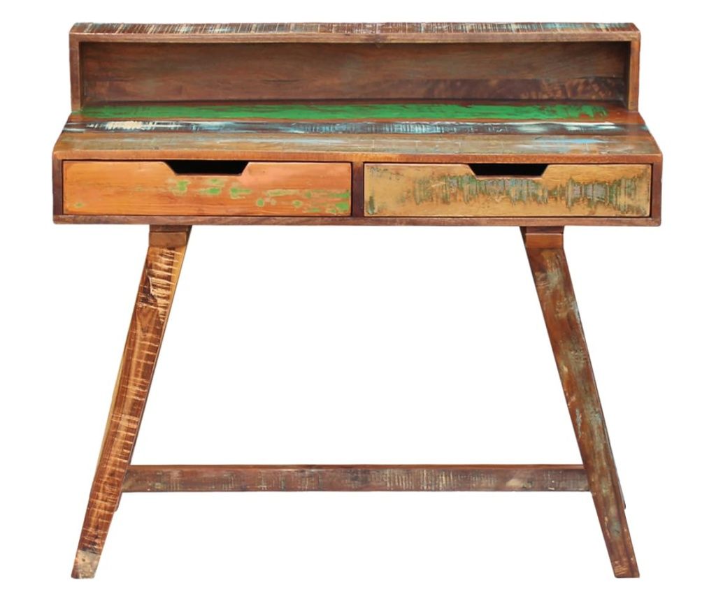 Radni stol od masivnog obnovljenog drva 