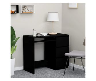 Birou, negru, 90 x 45 x 76 cm, PAL