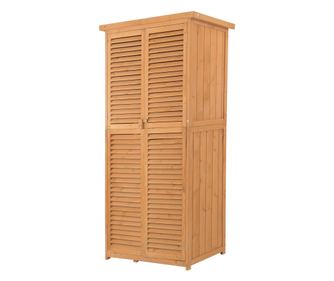 Outsunny Dulap Pentru Unelte de Extern din Lemn 87 x 46.5 x 160 cm