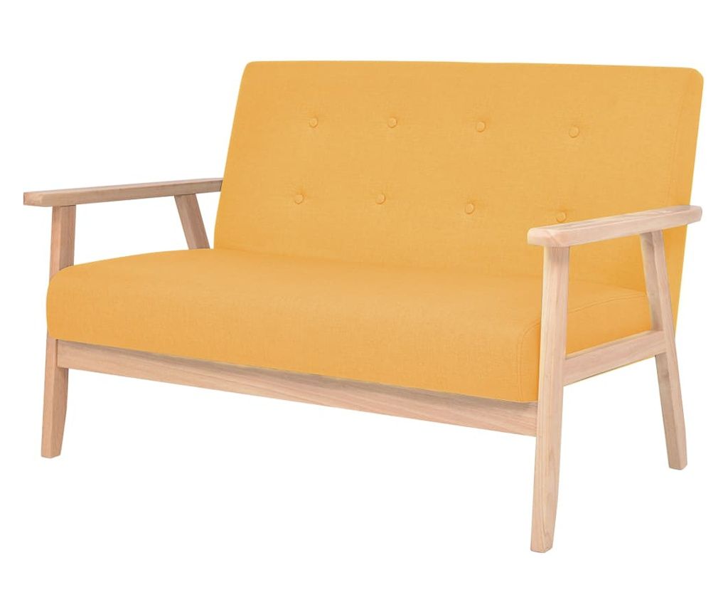 2-dijelna garnitura od tkanine žuta 