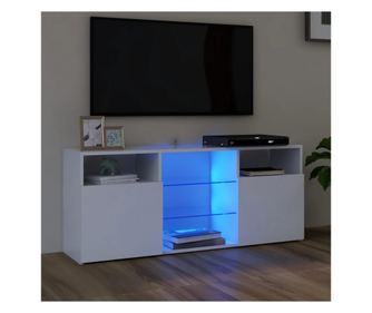 TV ormarić s LED svjetlima bijeli 120 x 30 x 50 cm
