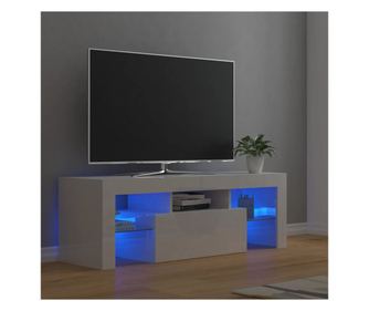 TV ormarić s LED svjetlima visoki sjaj bijeli 120 x 35 x 40 cm