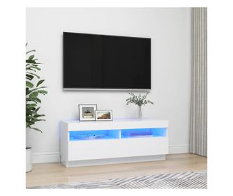 TV ormarić s LED svjetlima bijeli 100 x 35 x 40 cm