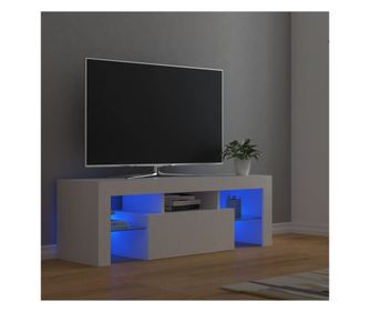 TV ormarić s LED svjetlima bijeli 120 x 35 x 40 cm