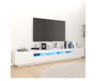 TV ormarić s LED svjetlima bijeli 260 x 35 x 40 cm