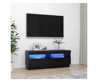 TV ormarić s LED svjetlima crni 100 x 35 x 40 cm