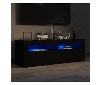 TV ormarić s LED svjetlima crni 120 x 35 x 40 cm