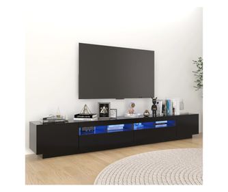 TV ormarić s LED svjetlima crni 260 x 35 x 40 cm