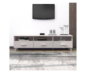TV ormarić HAMAR bijeli 158 x 40 x 40 cm od masivne borovine