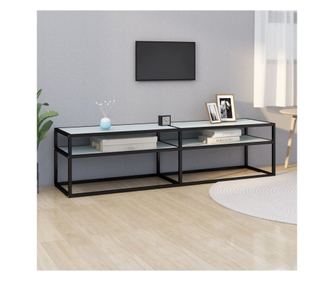 TV ormarić boja bijelog mramora 160x40x40,5 cm kaljeno staklo