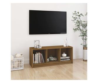 TV ormarić smeđa boja meda 104 x 33 x 41 cm od masivne borovine