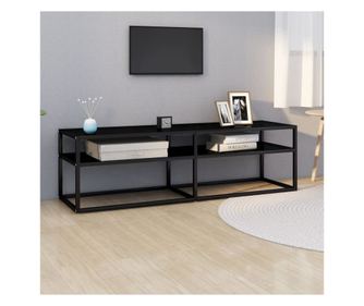 TV ormarić crni 140 x 40 x 40,5 cm od kaljenog stakla