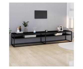 TV ormarić crni 220 x 40 x 40,5 cm od kaljenog stakla