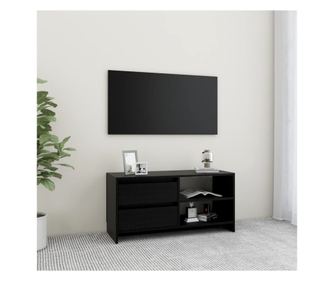 TV ormarić crni 80 x 31 x 39 cm od masivne borovine