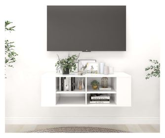 Zidni TV ormarić bijeli 102 x 35 x 35 cm od iverice