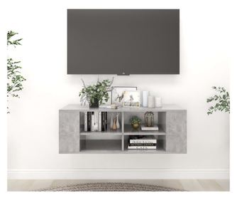 Zidni TV ormarić siva boja betona 102 x 35 x 35 cm od iverice
