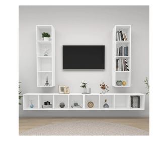 Zidni TV ormarići 4 kom bijeli od iverice