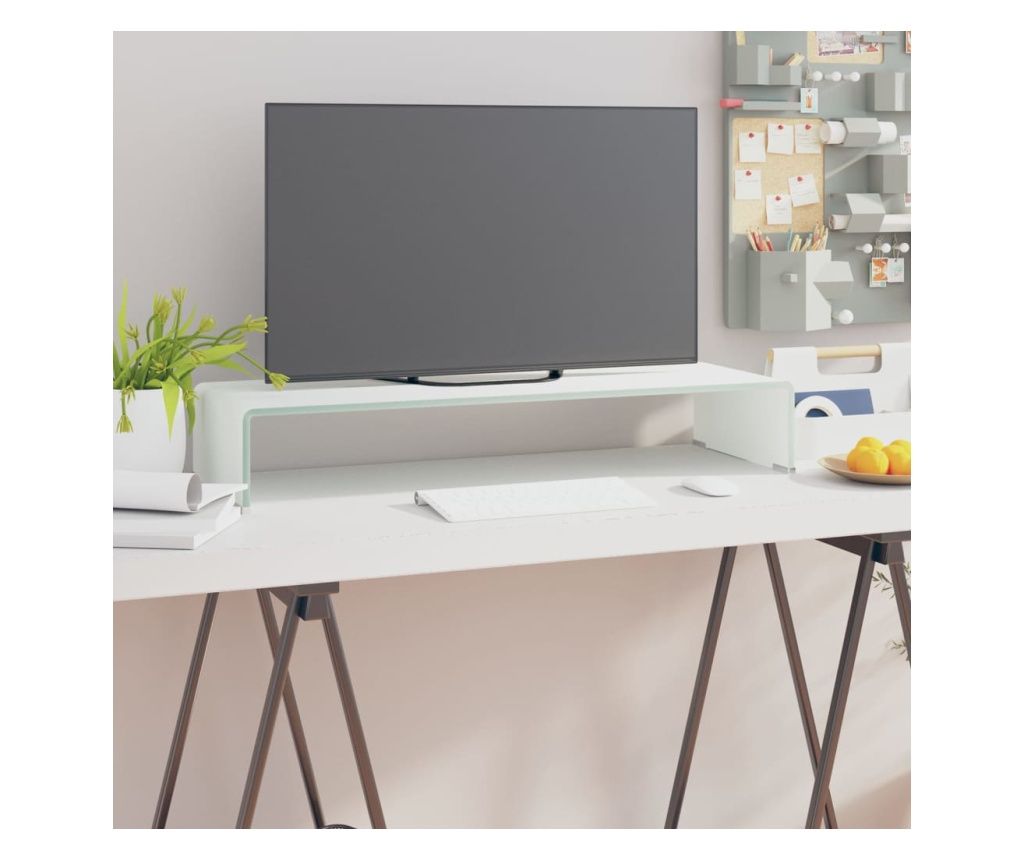 Stalak za TV/monitor stakleni zeleni 80 x 30 x 13 cm 