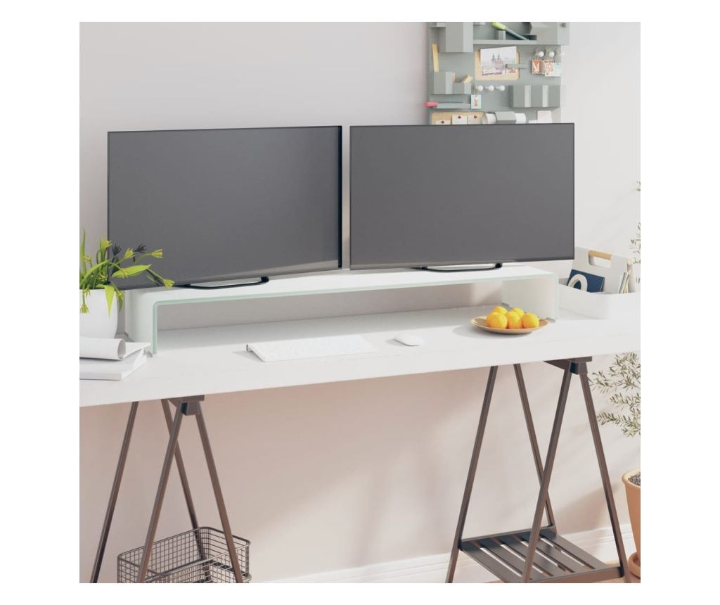 Stalak za TV/monitor stakleni zeleni 110 x 30 x 13 cm 