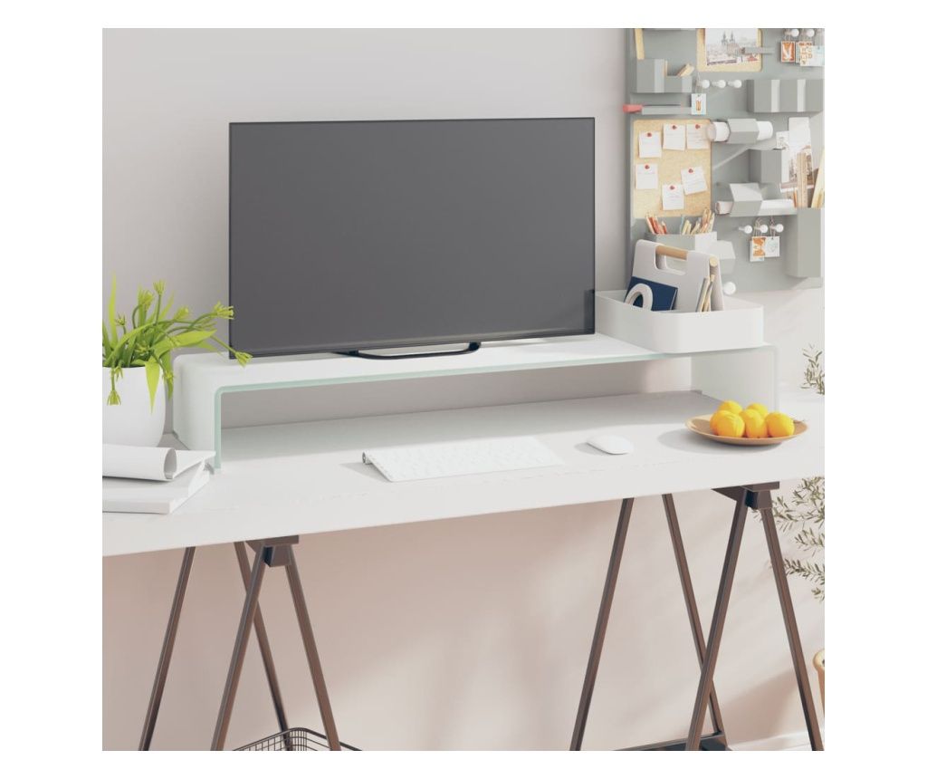 Stalak za TV/monitor stakleni zeleni 100 x 30 x 13 cm 