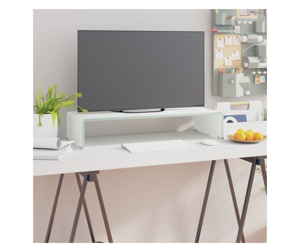 Stalak za TV/monitor stakleni zeleni 70 x 30 x 13 cm 