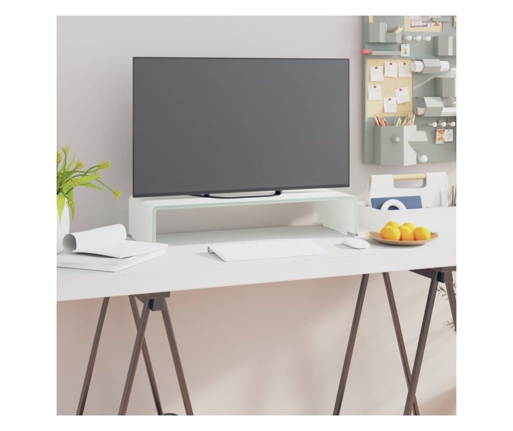 Stalak za TV/monitor stakleni zeleni 60 x 25 x 11 cm 