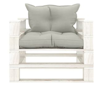 Градински палетен диван с възглавници таупе, дърво